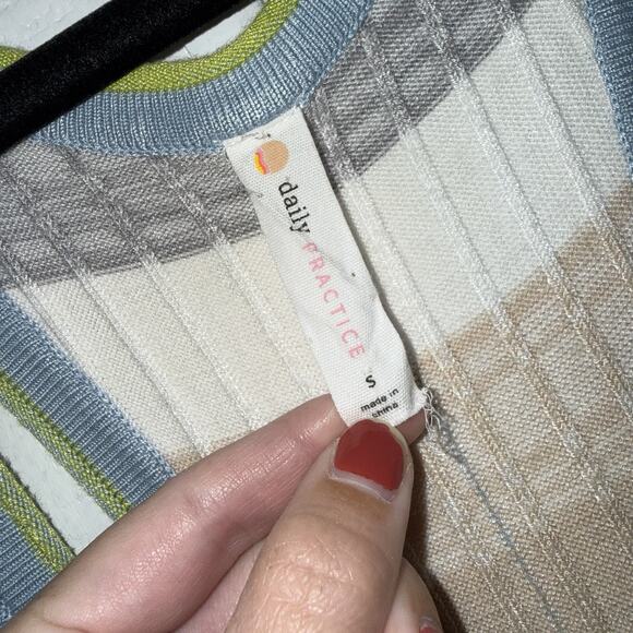 Daily Practice Anthropologie Women’s Tuvalu Striped Ribbed Knit Tank Dress Small - Picture 4 of 5